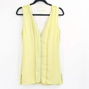 Lysse Chiffon Zip Front Tank Top Sleeveless size Small